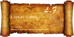 Liptai Fanni névjegykártya